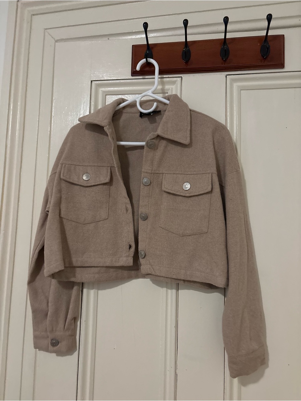 Streetwear Society Beige Cropped Jean Jacket
